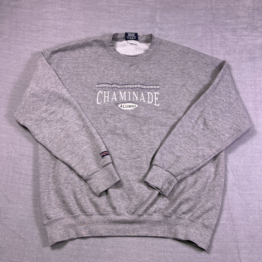 VTG Jansport Unisex Gray Honolulu Silverswords Chaminade Alumni Sweatshirt XL